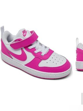 Nike toddler  White & Hot Pink Low-Top Sneakers with Strap